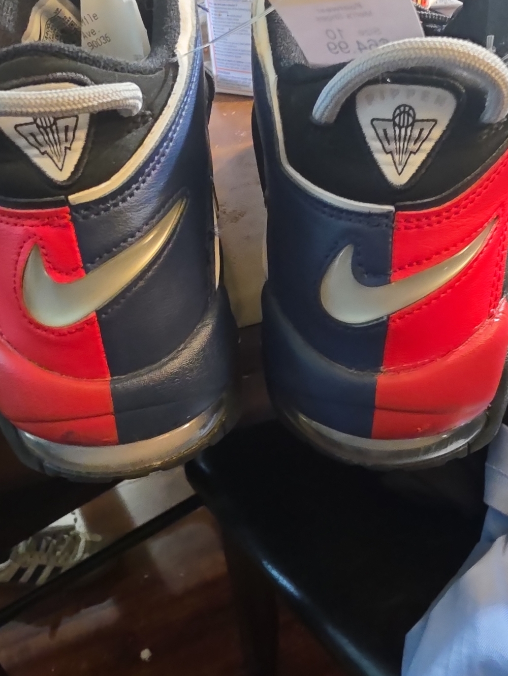 Nike Pippen  Red & Navy Athletic Sneakers with Silver Swoosh